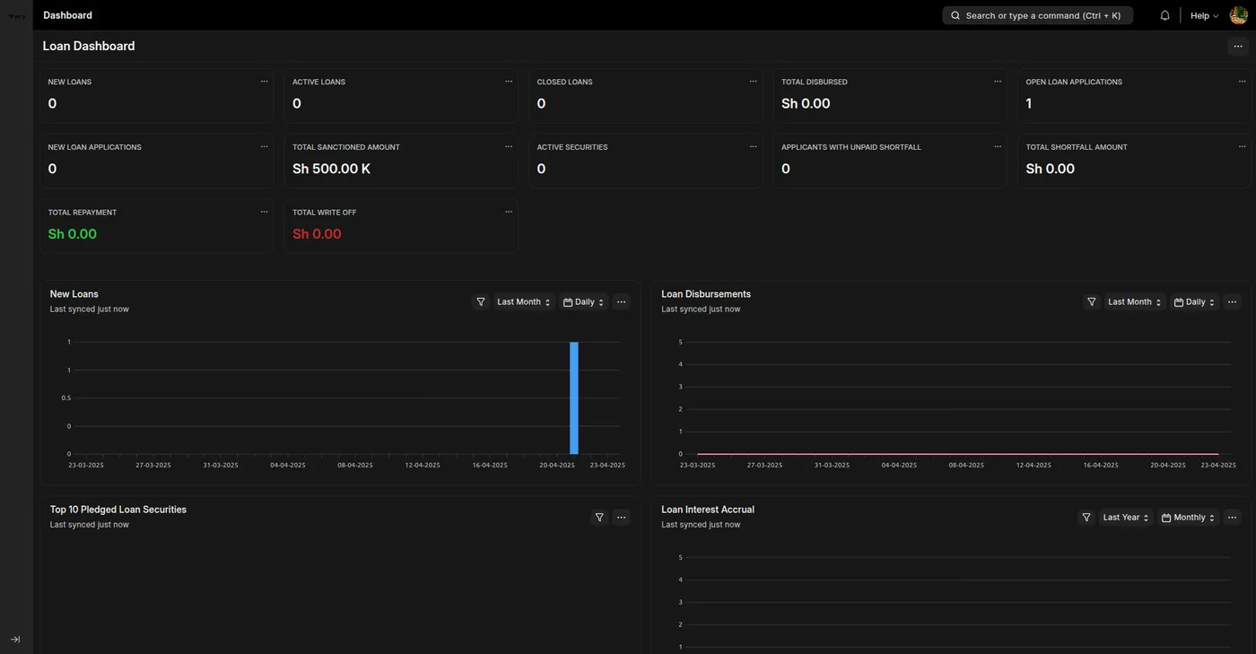 Loan Management System dashboard screenshot